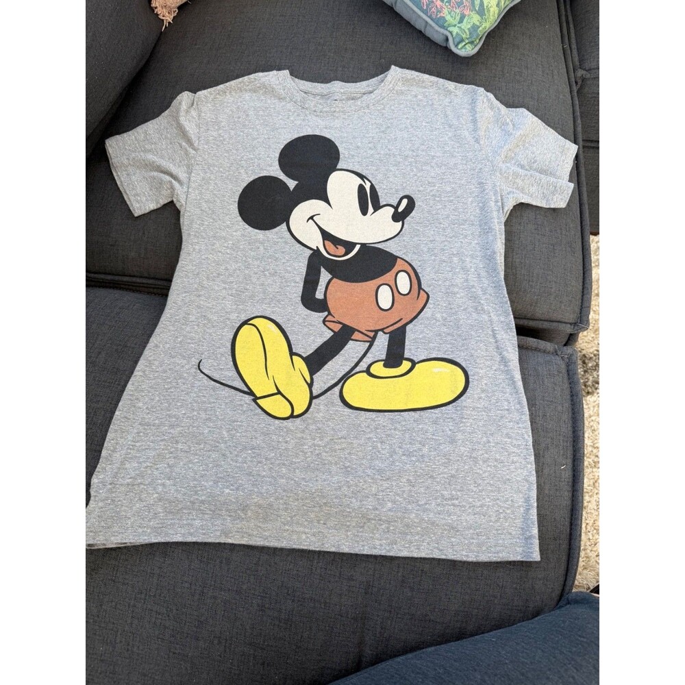 Disney Mickey Mouse Classic T-Shirt for Adults – Dark Gray, Size S